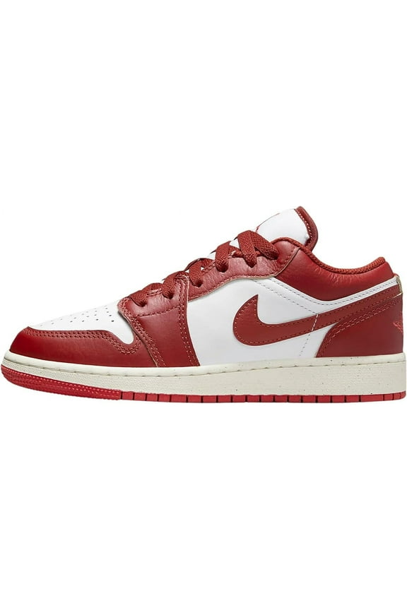 Air Jordan 1 Low SE Big Kids' Shoes Color: White/Lightning/Chlorophyll Size: 5.5Y