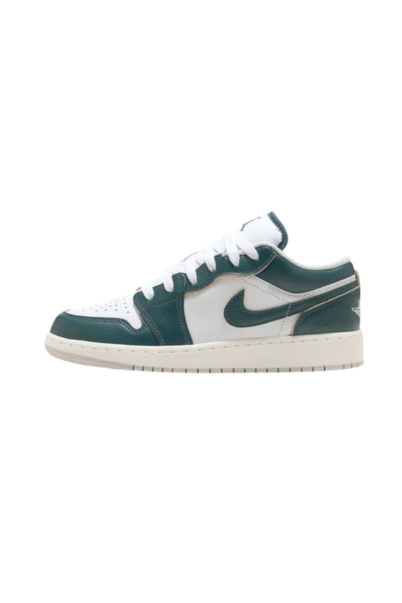 Air Jordan 1 Low SE Big Kids' Shoes (FQ8041-300, Oxidized Green/White/Sail/Oxidized Green) Size 5.5