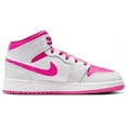thumbnail image 1 of Big Kid's Jordan 1 Mid Iris Whisper/Fire Pink-White - 6.5, 1 of 4