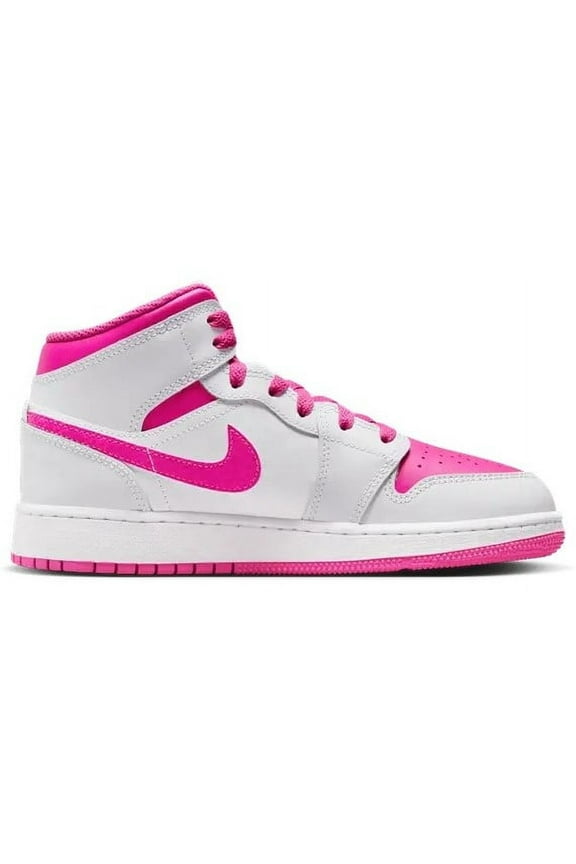Big Kid's Jordan 1 Mid Iris Whisper/Fire Pink-White - 6