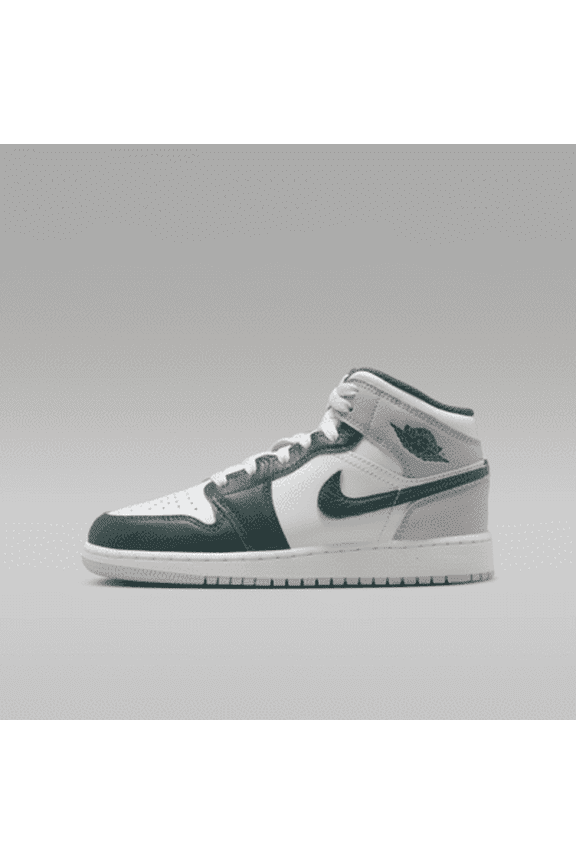 Big Kid's Jordan 1 Mid SE White/Oxidized Green-Sail (FQ8088 103) - 5.5