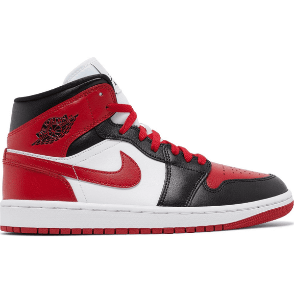 Women's Jordan 1 Mid Black/Gym Red-White (BQ6472 079) - 12