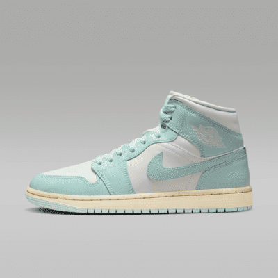 Air Jordan 1 Mid Women's Shoes Color: Sail/Muslin/Light Dew Size: 5.5