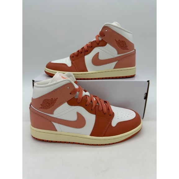 Women's Jordan 1 Mid Sail/Madder Root (BQ6472 180) - 9.5