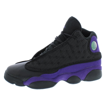 Nike Air Jordan 13 Retro GS Boys Shoes Size 4.5, Color: Black/Court Purple/White