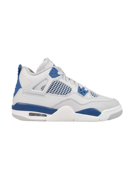 4 Retro Shoes, Off White/Military Blue, Size 6.5