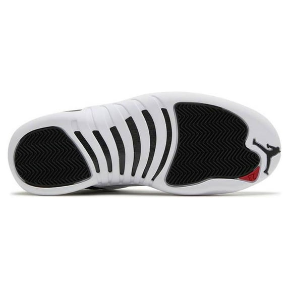 Air Jordan Black Leather Casual Retro Playoffs Sneakers, Black/Varsity Red-White