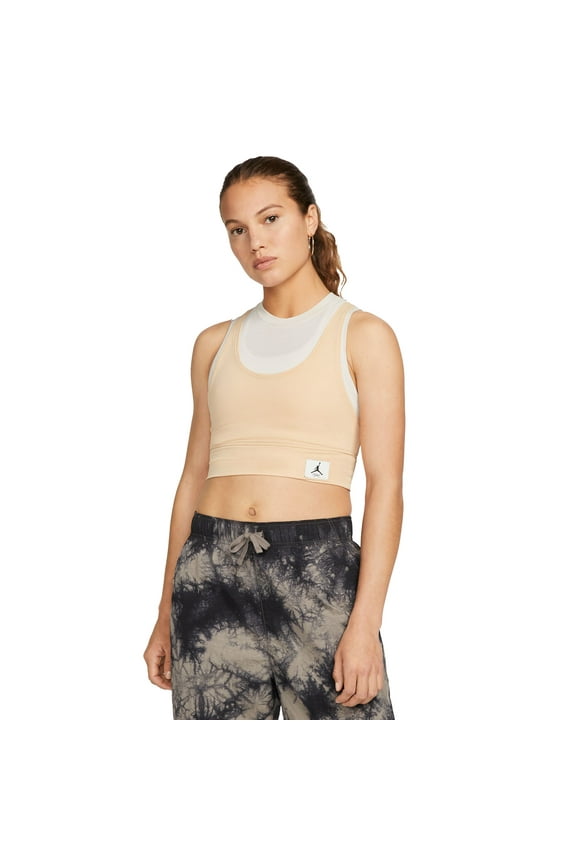 Air Jordan Essentials Women's Crop Top White Onyx-Light Orewood Brown dn0602-268