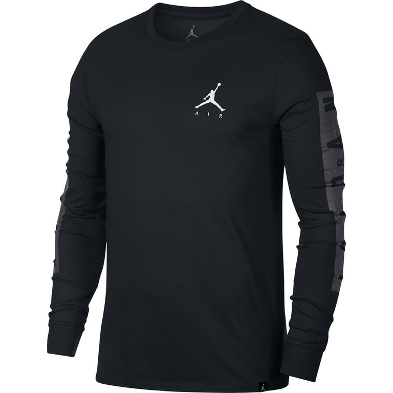 Air Jordan Sportswear Print Men's Longsleeve T-Shirt Black aa3268