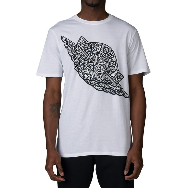 Air Jordan Wings Elephant Print Men's Fashion Casual T-Shirt White