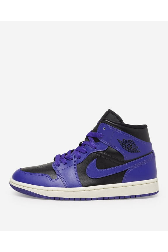 Women 1 Mid Sneaker Black/Dark Concord-Sail BQ6472-051 Size 11.5 US