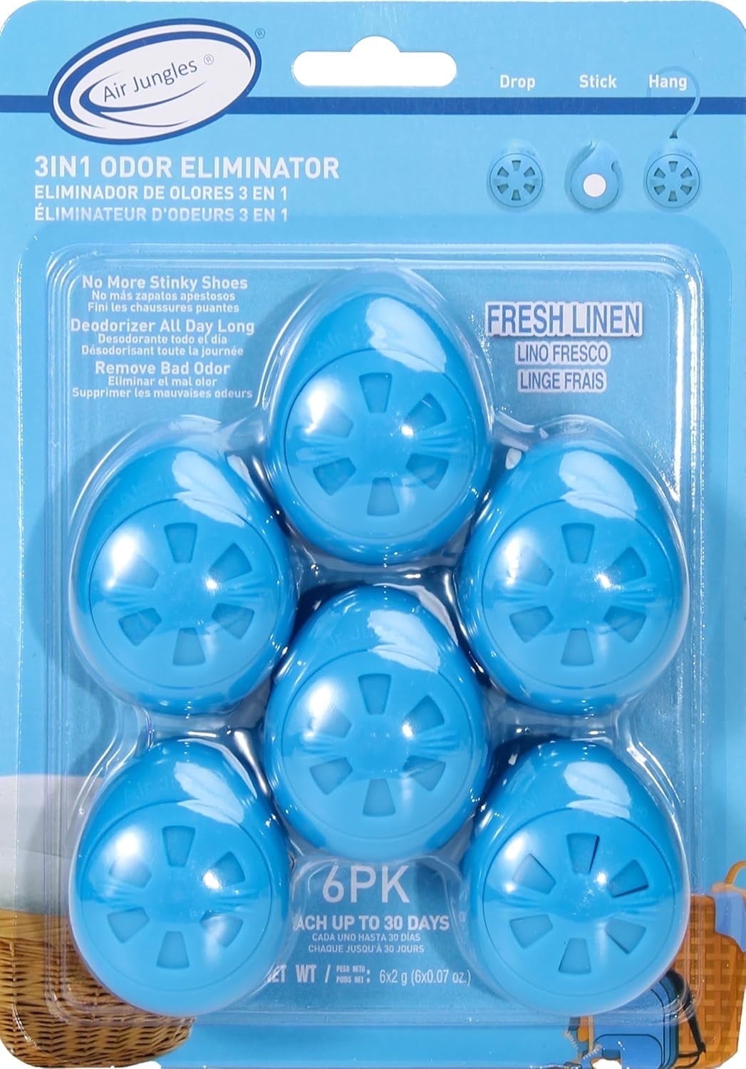 The Coupon deal of  Walmart Black Friday Deals 2025 Air Jungles 3-in-1 Odor Eliminator Balls, Fresh Linen, 6 Count, Deodorizer and Odor Remover for Shoes, Gym Bags, Lockers, Closets, Hampers, and Drawers, Essential Oil Air Freshener