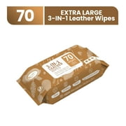 Air Jungles 3in1 Leather Cleaner Wipes 70 Count, Extra Large 8" x 10" Size, Clean Condition Protect Wipes for Vinyl and Leather Furniture Auto Car Interior Shoes Boots Bags Purse Apparel