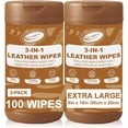 thumbnail image 1 of Air Jungles 3in1 Leather Wipes 50 Count (Pack of 2), Extra Large 8 x 10 inch, Clean Condition Protection for Car Interior, Furniture, Couch, Boots, Bags, Formulated with Wax and Silicon, 1 of 9