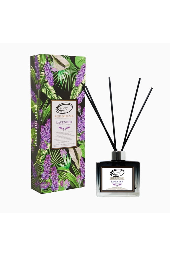 Air Freshener Reed Diffuser Set with Sticks 3.4 fl. oz, Lavender Scent, Gift for Women, Essential Oil Air Freshener for Home, Bedroom, Bathroom, Office