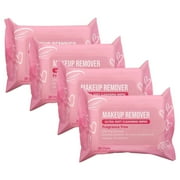 Air Jungles Makeup Remover Wipes 25 Count (Pack of 4), Ultra-Soft Cleansing Wipes, Unscented and Alcohol Free, Removes Oil, Waterproof Makeup for All Type Skin