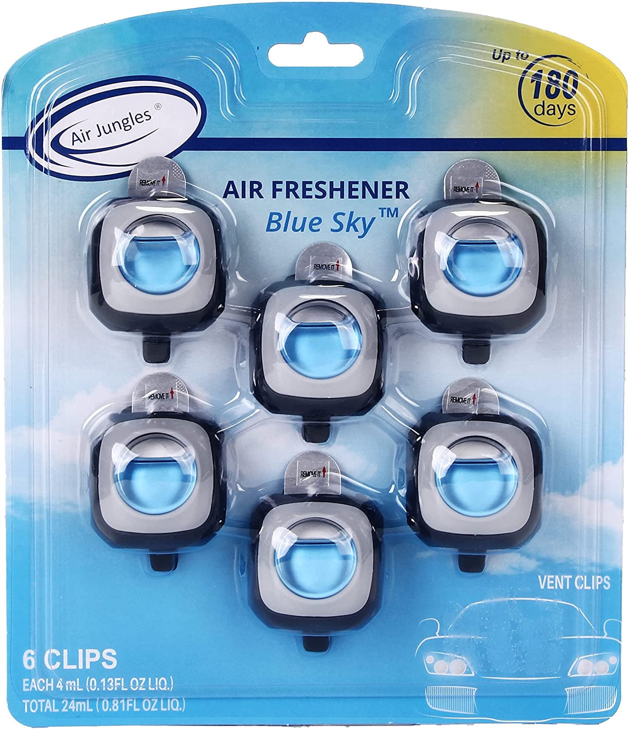Febreze Car Air Freshener Set - 5 Clips, Lin & Sky, France