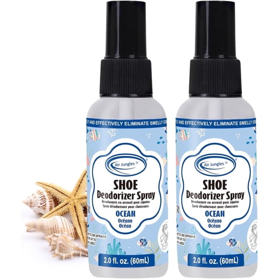 Air Jungles Odor Deodorizer Spray for Shoes, Gym Bags, Drawers, and Locker, Mama Ocean Scent, Natural Tea polyphenols and Essential Oil Long Lasting Odor Eliminator Air Freshener