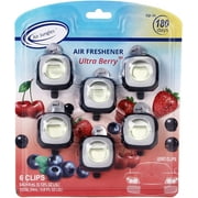 Air Jungles Car Air Freshener Clip, Ultra Berry, 6 Pack 4ml Each Vent Clips, Long Lasting Air Freshener, Up to 180 Days Car Refresher Odor Eliminator