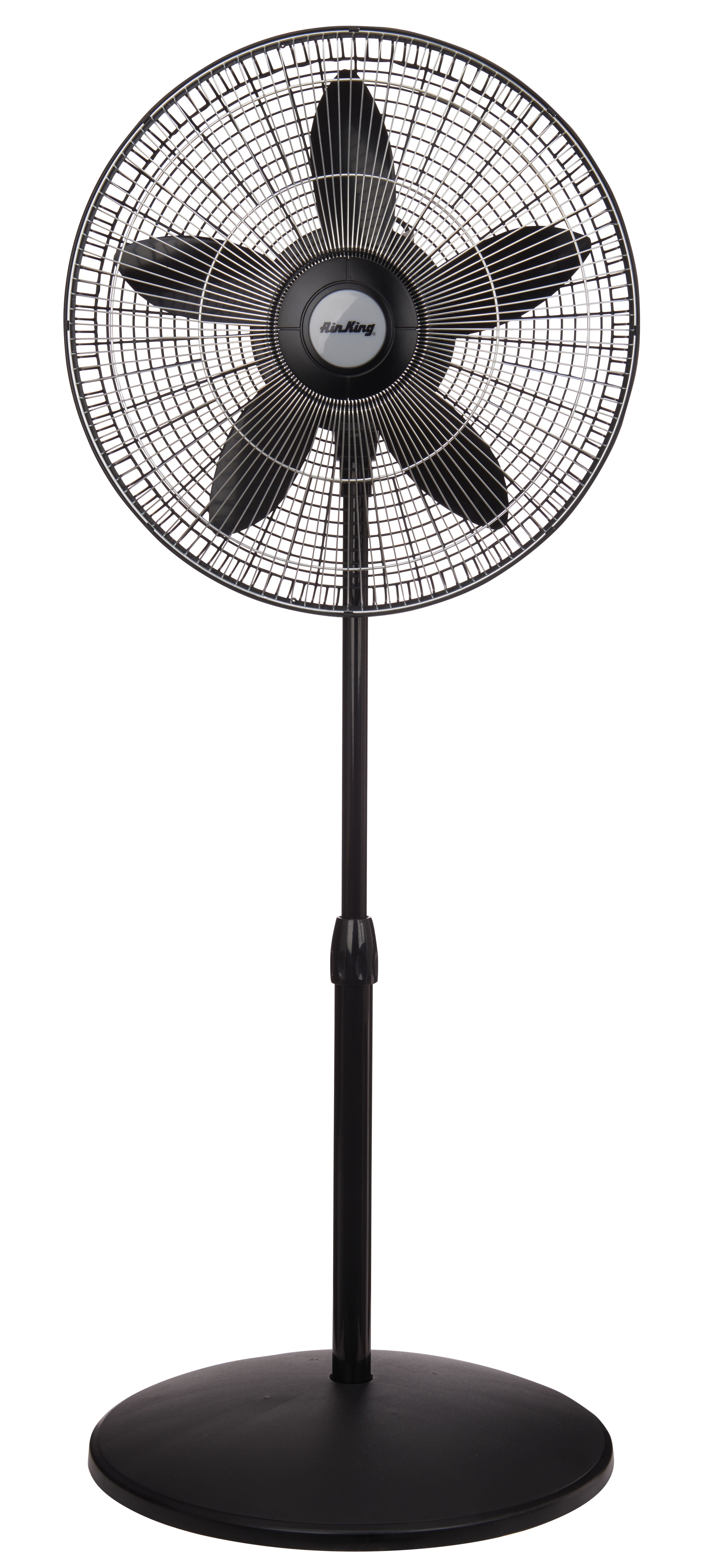 18-Inch Black Oscillating Pedestal Fan with Adjustable Height