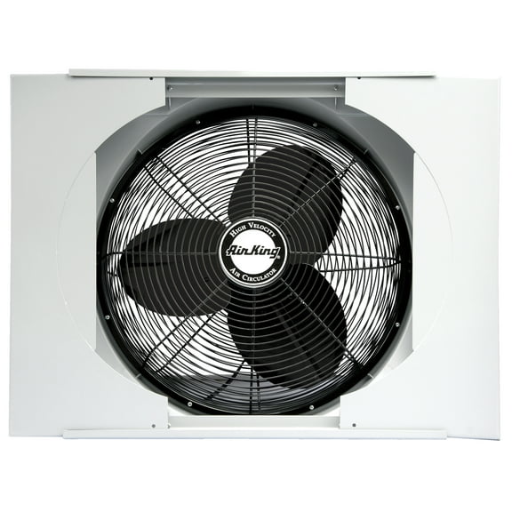 Air King 20" Electric Whole House 120V 3 Speed Window Exhaust Fan with Storm Guard, 9166, New