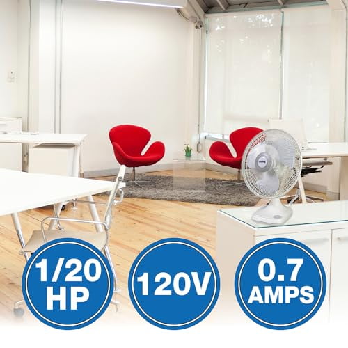 Air King 9106 16-Inch 3-Speed Oscillating Table Fan