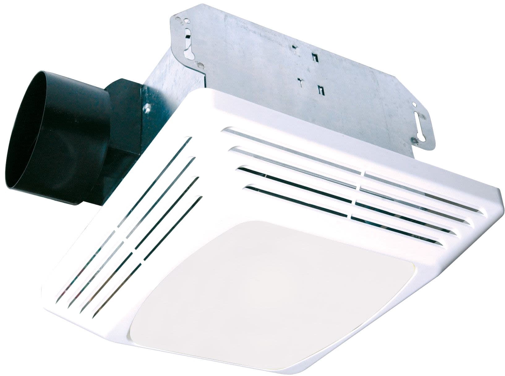 Air King ASLC Series ASLC70 Exhaust Fan with Light, 1.6 A, 120 V, 70 cfm Air, 4 sones, 4 in Duct, White