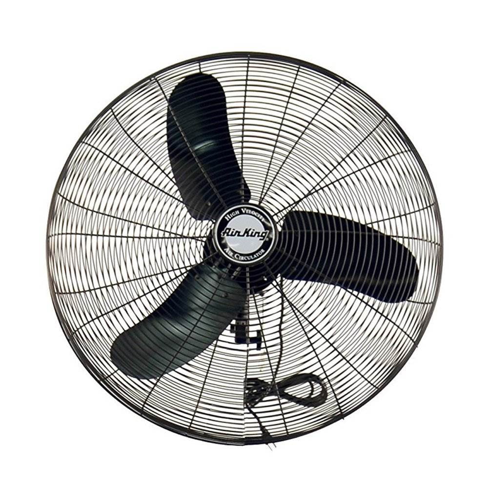 Industrial Black 30-Inch Oscillating Wall Mount Fan
