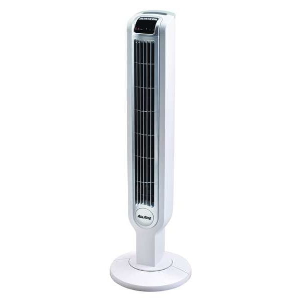 White Bladeless Oscillating Remote Controlled Tower Fan
