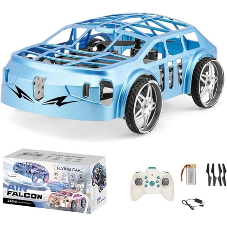 Air & Land RC Car - Mini Quadcopter Toy Blue