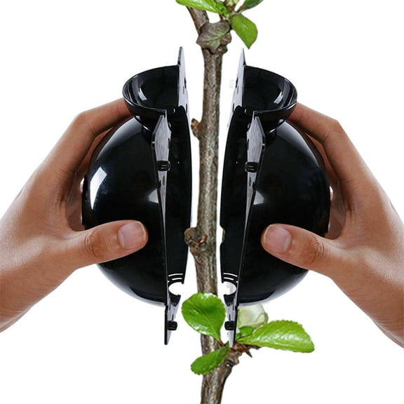 Air Layering Kit Plant Propagation Ball Grafting Tool for Fruit Trees Houseplants & Hard to Root Plants High Pressure Rooting Box for Indoor Outdoor Garden Fast Cloning Reusable Black PP Plastic Pod