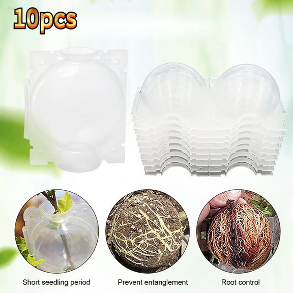 Air Layering Propagation Ball Reusable Plant Rooting Device High Pressure Graft Box with Safety Locks Transparent for Indoor Outdoor Plants Garden Roses Trees Fruit Bushes Hard to Root Fast Results