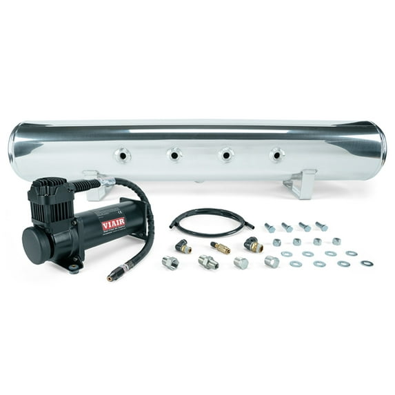 Air Lift 5 Gal. Polished Tank w/ Viair 444b Blk Compressor (Incl. Fittings & Mounting Hardware)