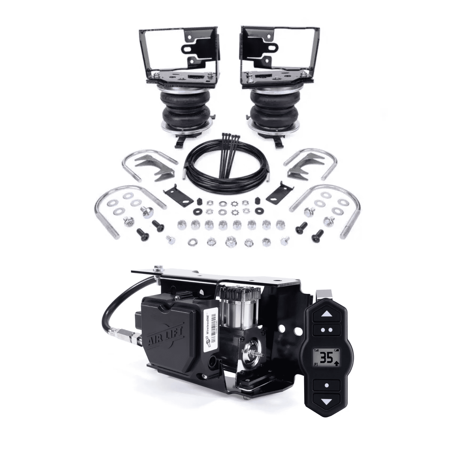 Air Lift Loadlifter 5000 Air Spring Kit and WirelessOne Compressor w ...
