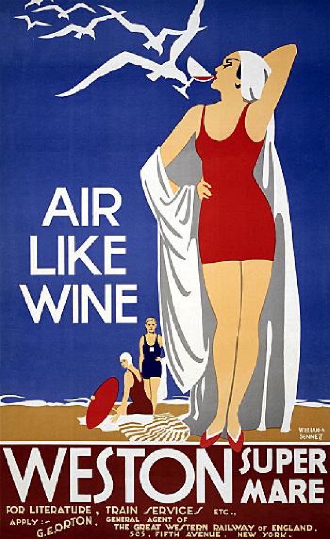 Air Like Wine Weston Super Mare Travel Canvas Art - (18 x 24)