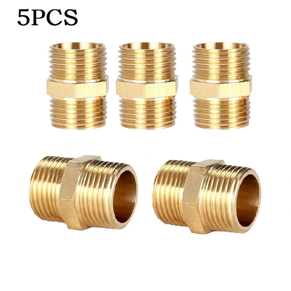 Air Line Hose Compressor Connector 1/4inch BSP Male to Male Brass Pipe ...