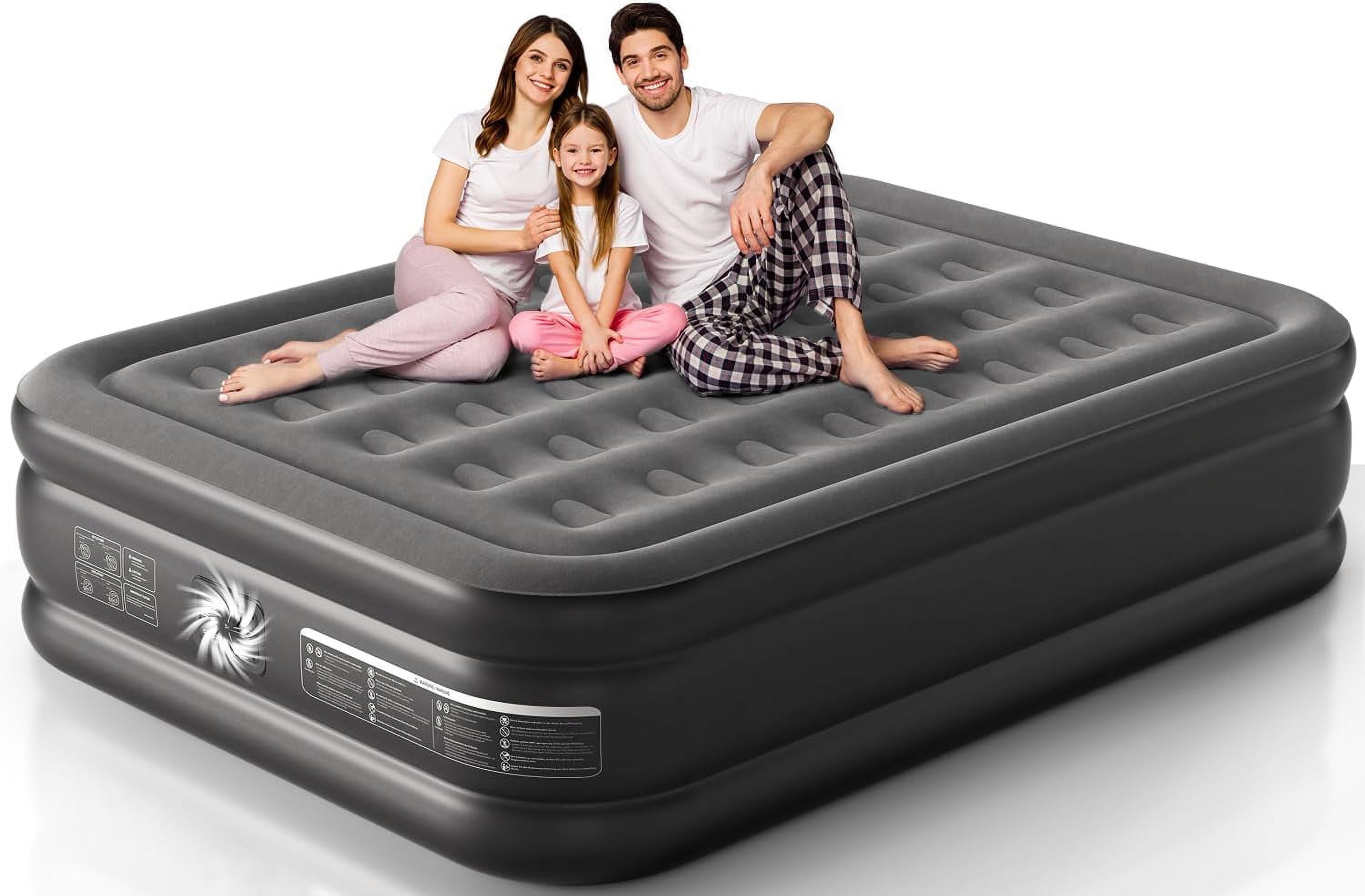 Air Mattress 18", Queen Air Mattress with Built in Pump, Inflatable