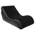 thumbnail image 1 of Inflatable Sofa Bed Foldable S-shaped Blow Up Couch Flocking Fabric Sleeping Pad with Air Pump, 1 of 16