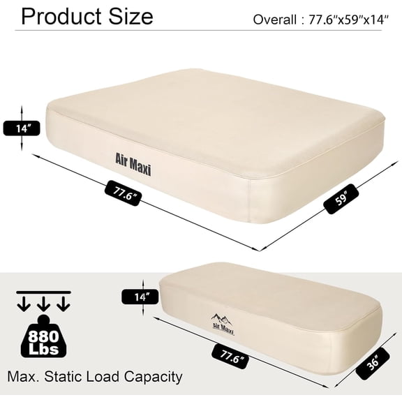 Air Mattress, Blowup Mattress with Built in Pump, 13.78" Height Double Sleeping Pad Camping, Fast & Easy Inflation/Deflation Inflables Air Bed Guest Bed Ideal for Travel, Outdoor, Home