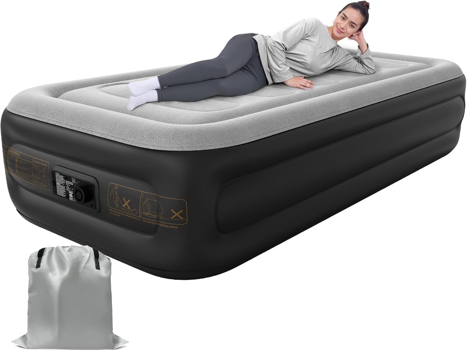 Air Mattress with Built in Pump,18''Inflatable Mattress 2 Mins Self ...