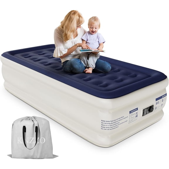 Air Mattress with Built-in Pump, Blow Up Mattress with Soft Flocked , Leakproof Inflatable Mattress, Foldable Air Bed for , Guests, Camping, with Storage Bag