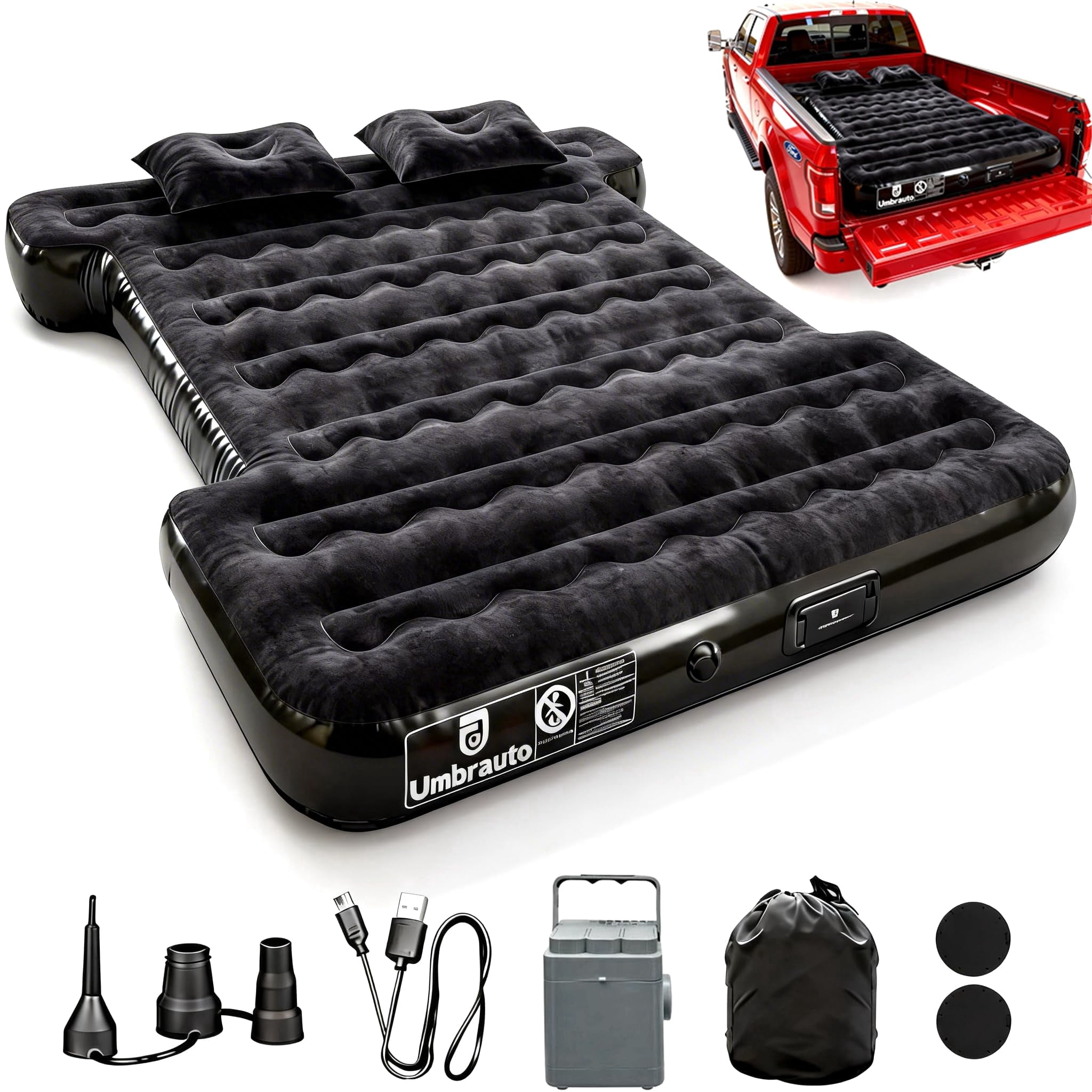 Air Mattress for Car Camping, Leakproof & Quick Inflation Sleeping Airbed with Electric Pump, Fits Most Compact, Mid-Size & Full-Size SUV Trunks for Road Trip Travel