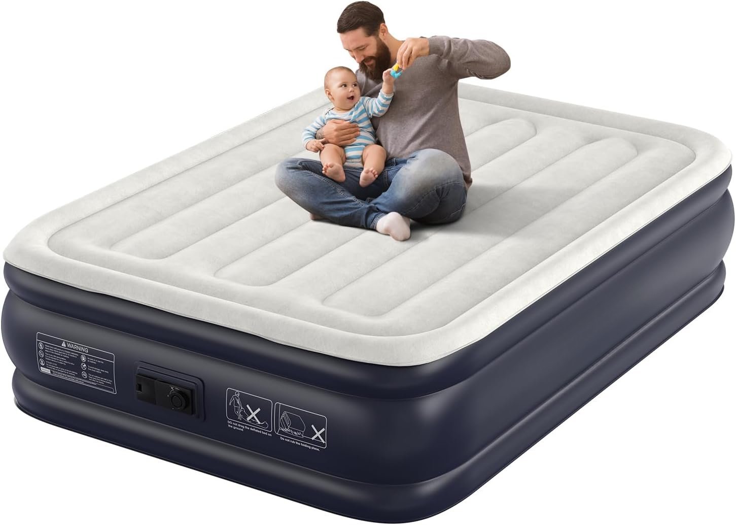 Air Inflating Air Mattress Full with Built in Pump,18''Inflatable Mattress of ...