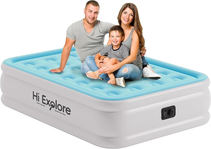 Air Inflating Air Mattress Full with Built in Pump Raised, Comfort Plush Self ...