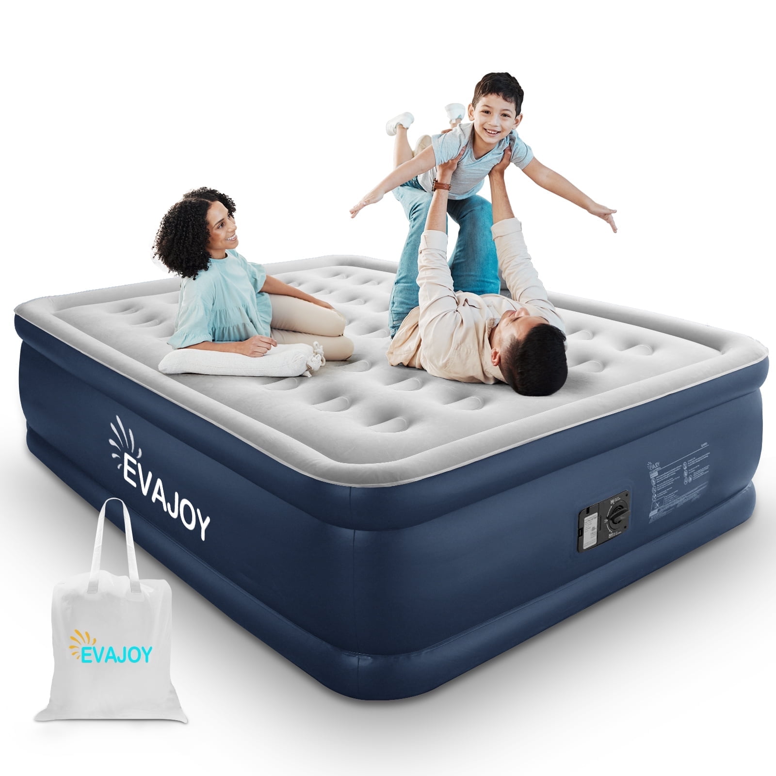 Air Mattress King Size with Builtin Pump, Blow Up Inflatable Airbed