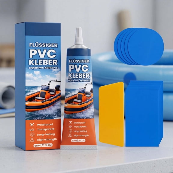 Air Mattress Patch Kit, Waterproof Vinyl Pool Liner Repair Kit for Inflatables, Air Mattress, Swimming Ring, Tent, Bounce House, Inflatable Toys, Hot Tub, PVC Boat, Raft, Kayak (60 ML)