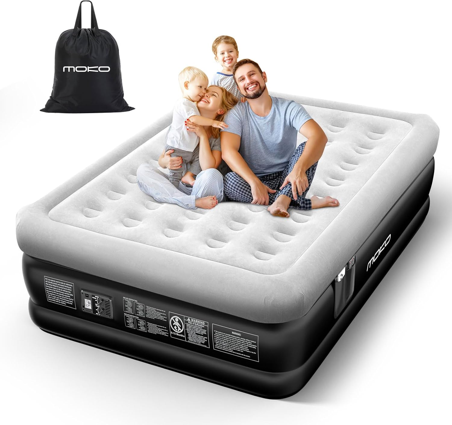 Air Mattress Queen with Built in Pump, 18'' Luxury Inflatable Mattress
