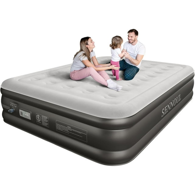 Air Mattress Queen with Built in Pump Upgraded Blow Up Bed, 2 Mins