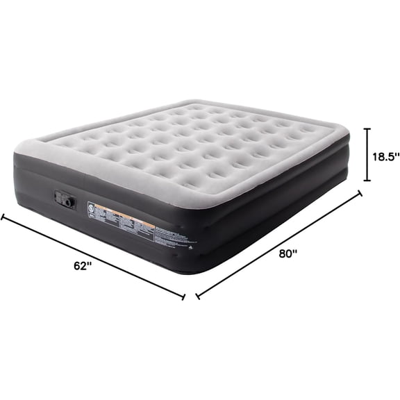 Air Mattress Queen with Built-in Pump, 18.5” Blow Up Mattress, Inflatable Air Bed for Home