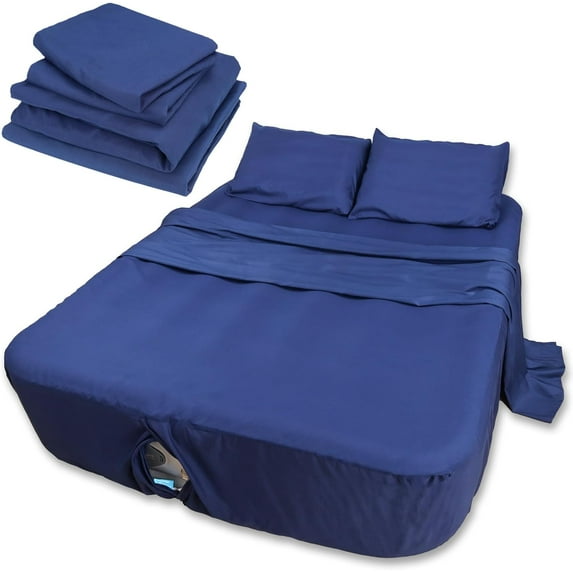 Air Mattress Sheets - 3 Pieces Set - Suitable for Inflatable mattresses 10 inch deep - can be inflated Without disassembly, Convenient, Sturdy, Easy to use air Bed Sheet (Blue, Kids)